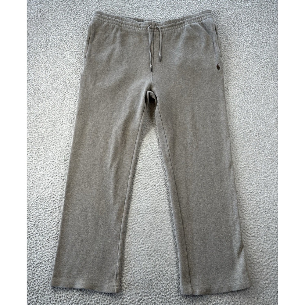 Polo Ralph Lauren Sweatpants Mens XL Taupe Brown Joggers Drawstring Pony